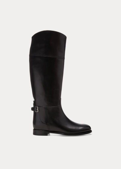 Botas Ralph Lauren Mujer Negros - Sallen Calfskin Riding - JDAVQ0943